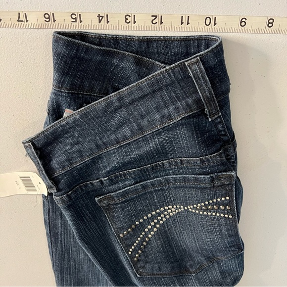 NWT NYDJ Sz 12 Lift Tuck Studded Embroidered High Rise Boot cut Dark Wash - Picture 13 of 15